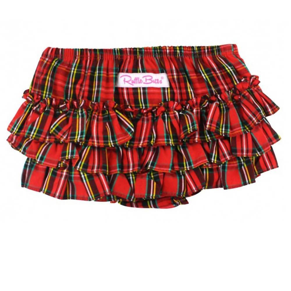 NEW RUFFLEBUTTS baby girls tristan holiday diaper cover in red/green